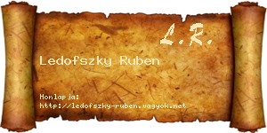 Ledofszky Ruben névjegykártya